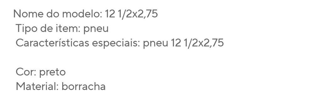 Pneu 12 1/2x2.75 + câmara de ar