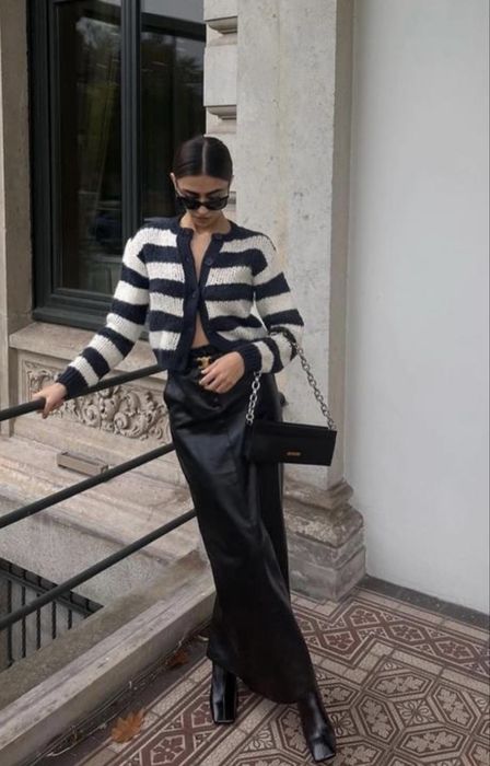 Шкіряна спідниця максі zara xc