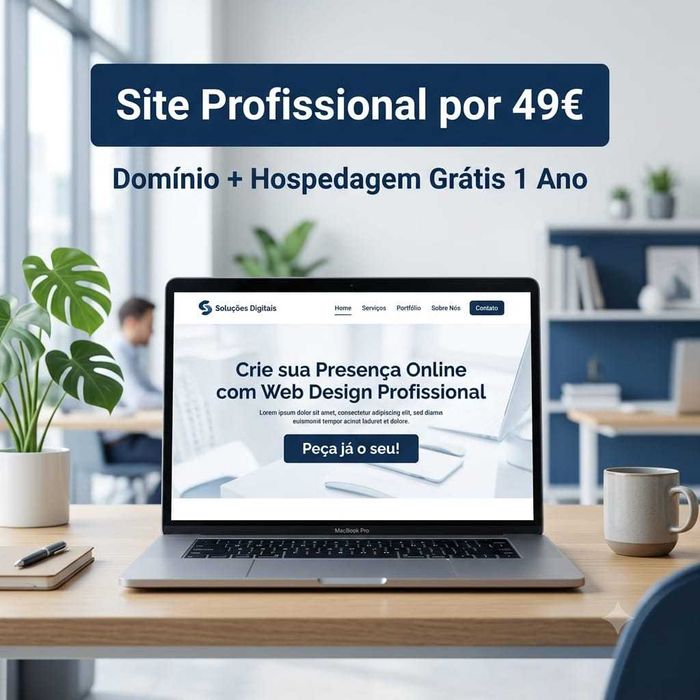 Site Profissional 49€ — Pronto em 7 Dias (Domínio + Hosting Grátis)