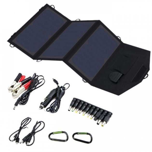 Портативная солнечная панель Allpowers 21W 18v зарядка ноутбук+телефон