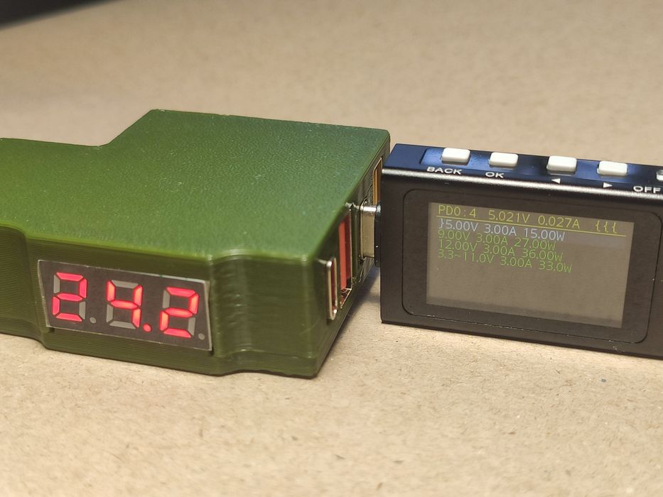 Адаптер XT60 - 2xUSB-C/USB-A для FPV батарей 2-6S, 45W+36W з вольтмет