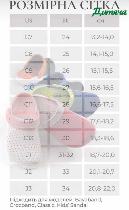 Купить детские кроксы в садик басейн баябенд Crocs Kids 24-34 размер