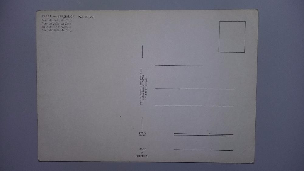 Postal antigo Bragança - Av. João da Cruz - portes grátis