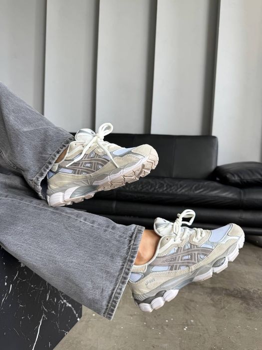 Asics Gel Nyc Beige White унісекс кросівки асікс гель нік