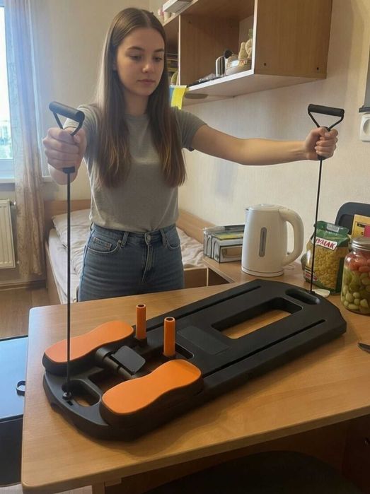 Тренажер для преса і ніг з резинками напольний