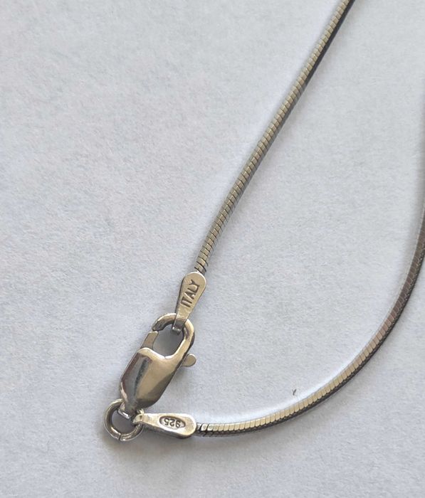 Srebrny łańcuszek włoski, żmijka 40cm