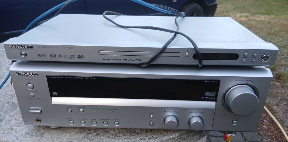 Zestaw kina domowego Kenwood. DVD DVF-3200 Amplituner KRF-V5090D kolumny.