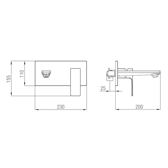 Настінний змішувач для умивальника VOLLE LEON (1511.010304)