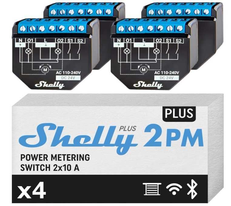 Shelly Plus 2PM Interruptor inteligente com WiFi e Bluetooth ( NOVO )
