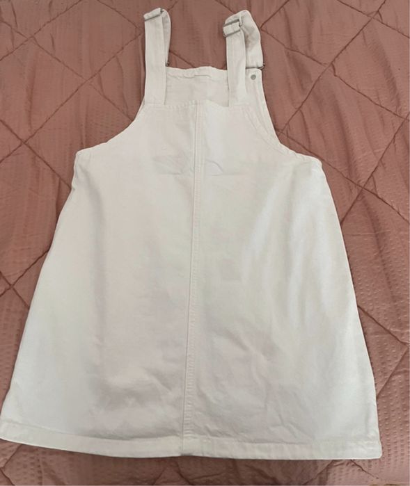 Vestido jardineira branco Mango