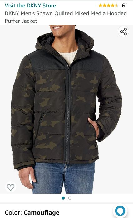 Куртка пуховик DKNY Donna Karan Розмір М  камуфляж levis