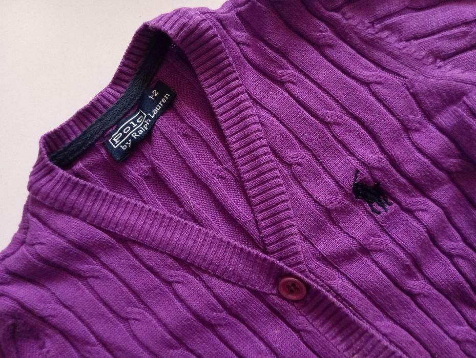 Sweterek fioletowy bawełniany Polo Ralph Lauren
