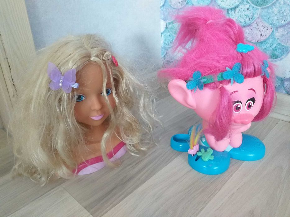 Lalka głowa do czesania + głowa Poppy Trolle