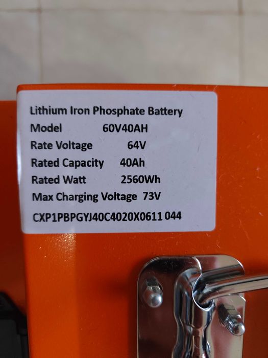Bateria de [Litio] Lithium iron phosphate 60V 40Ah