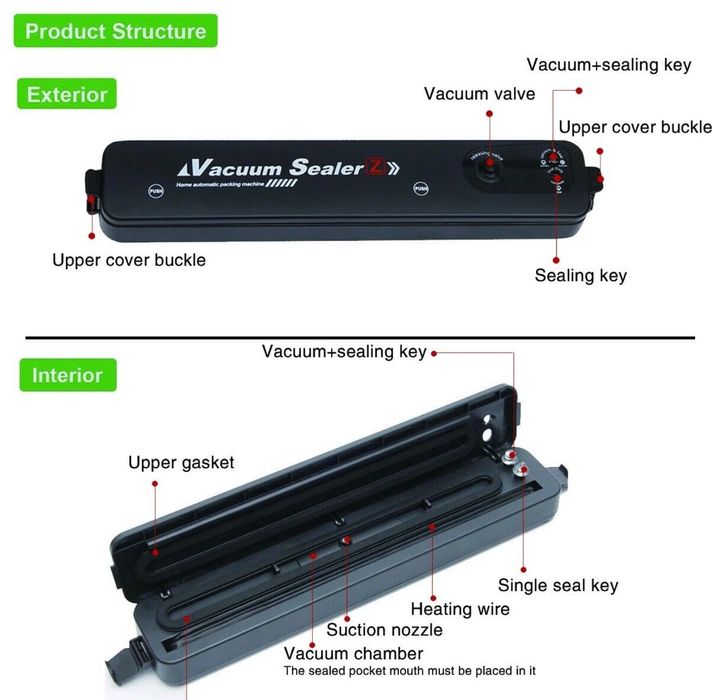 Maquina de embalar e selar a Vácuo . Inclui 10 sacos.