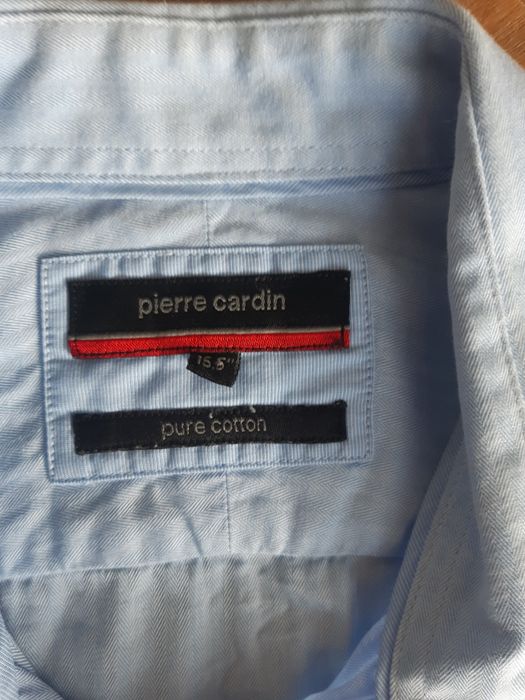Pierre cardin M koszula niebieska na spinki kołnierz 39.5 długi rękaw