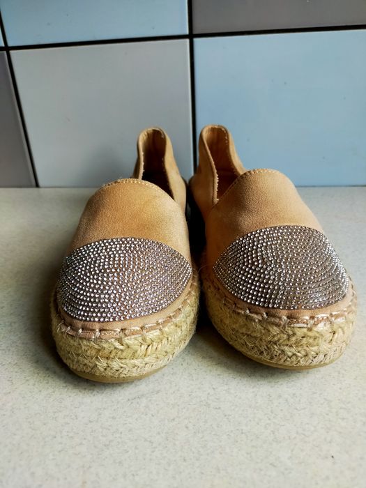 Espadryle DeeZee bezowe 38 wkładka 24 cm