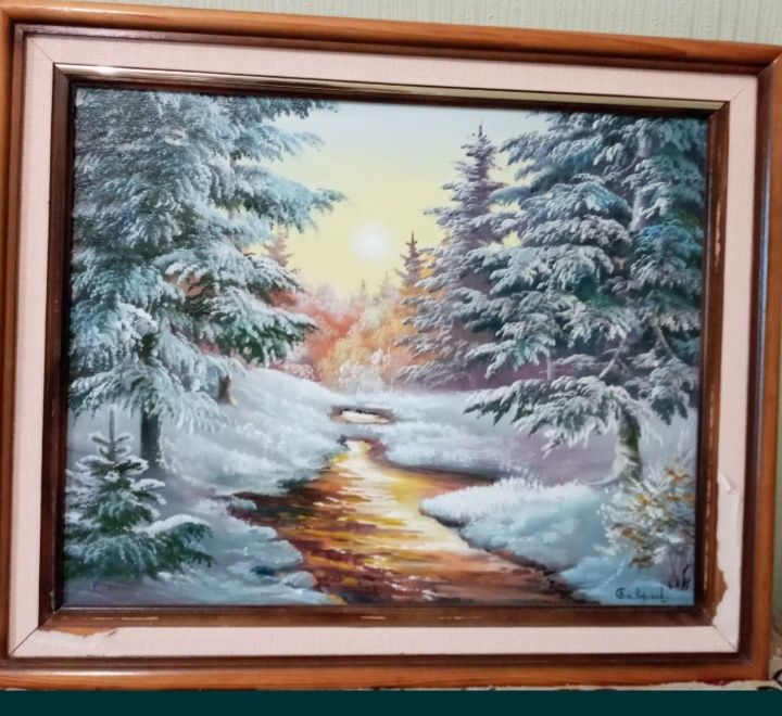 Картина профессиональная,художественная.. "Зимний пейзаж накануне весн