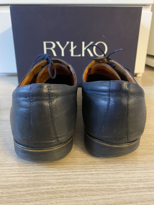 Buty męskie skórzane Ryłko 43 ciemny granat