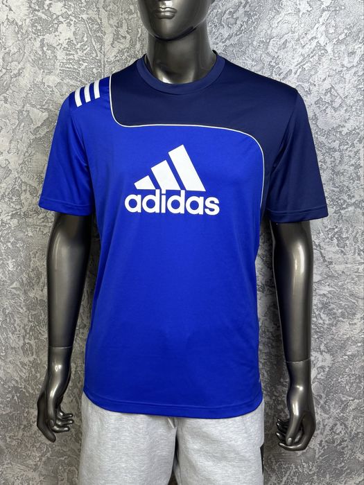 Adidas Climalite футболка L размер спортивная синя с лого
