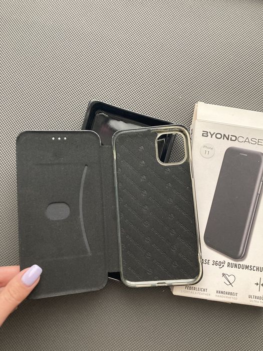 Case, etui z klapką, ochorna 360* Byondcase iPhone 11 czarne klasyczne
