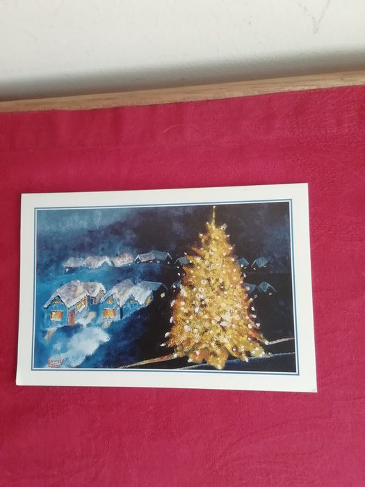 Postal de Natal, pintado com a boca