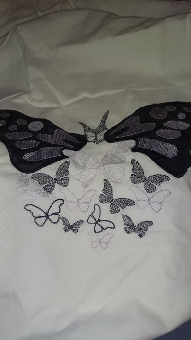 Штори білі з принтом та підкладкою 2шт