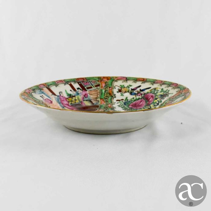 Prato fundo Porcelana China decoração Mandarim, período República N2