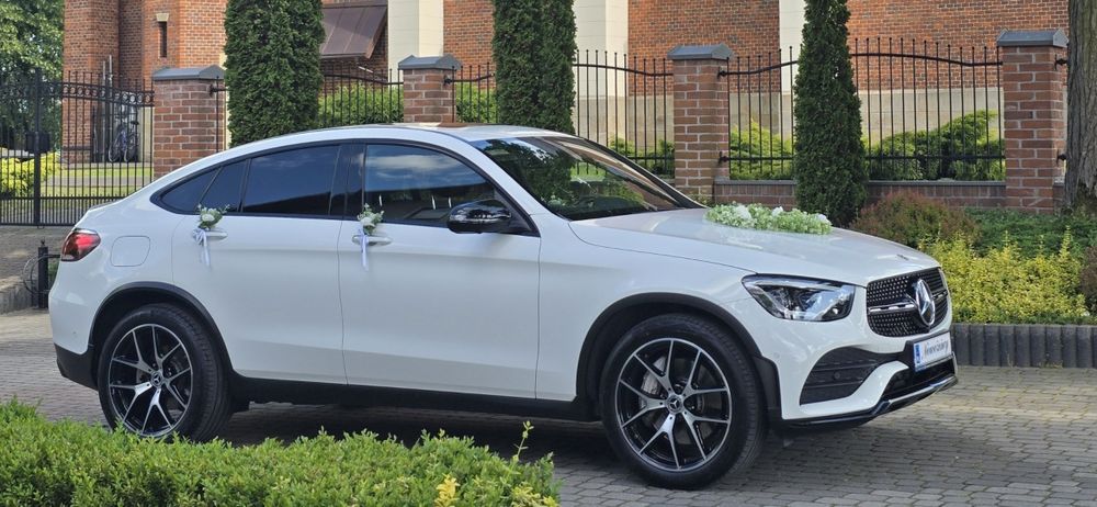 Auto do ślubu Mercedes GLC coupe, E klasa samochód na wesele, wolne te
