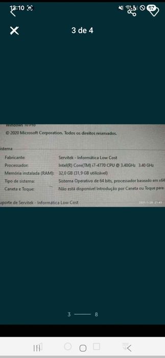 Pc i7 4770 de 32 gb de RAM e 4 gb de gráfica