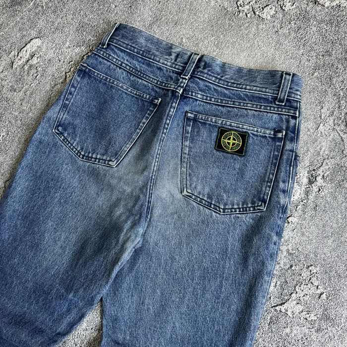 Джинси вінтажні stone island patch program green 90's blue , стон