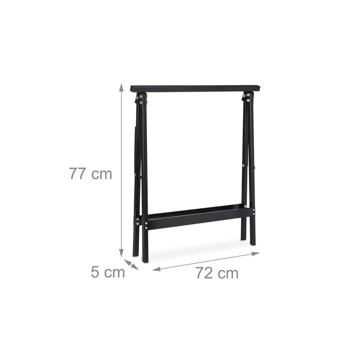 Koziołki składane czarny zestaw 2 szt. Relaxdays