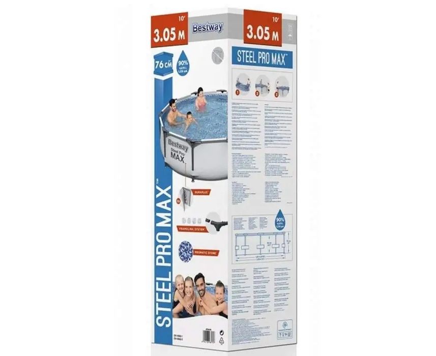 Басейн каркасний Bestway 56408, 305×76см з фільтр-насосом та інші,