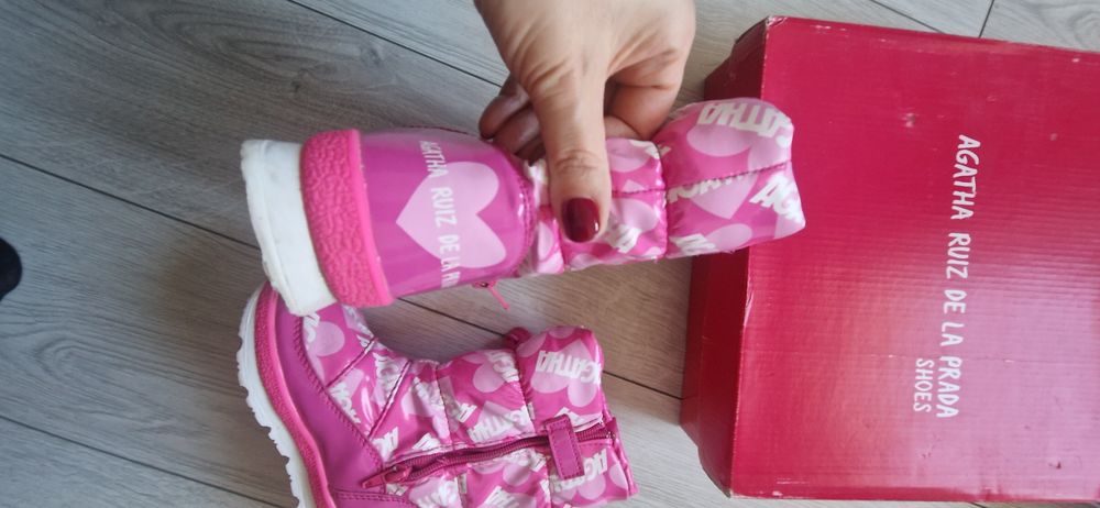 Śniegowce, kozaki, prada 29 różowe ciepłe