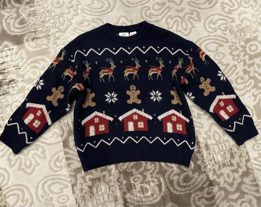 Свитер новогодний zara