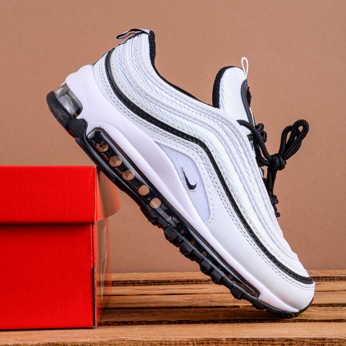 (1801-1807) Кросівки Nike Air Max 97 білі з чорним (37-45) найк найки