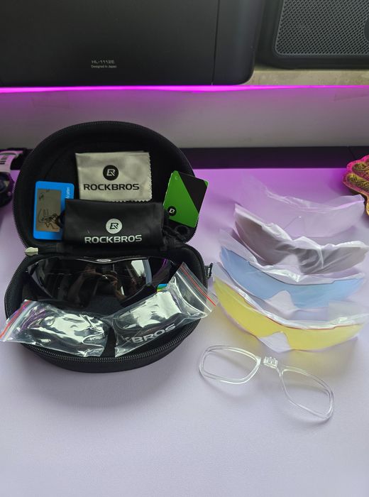 Nowe Okulary Zestaw Rockbros UV400 polaryzacja + soczewki / rowerowe