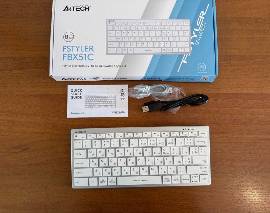 Бездротова Клавіатура A4Tech FBX51C Wireless White