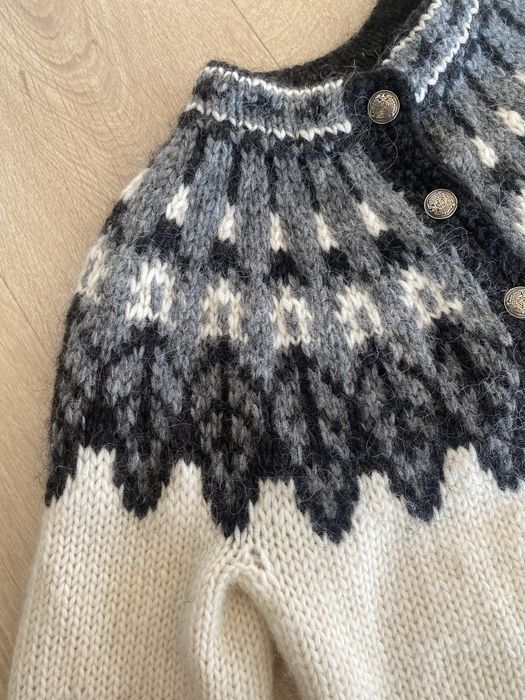 Sweter wełna owcza kardigan góralski S M