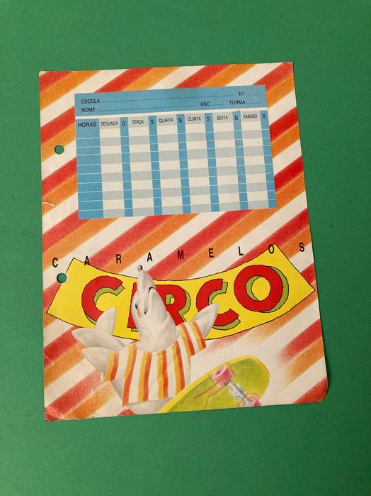 Raro Horário Escolar e Calendário Caramelos Circo Anos 80