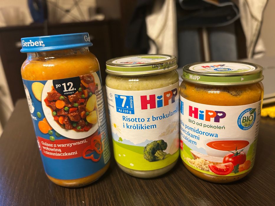 Słoiczki dla dziecka Hipp, Gerber