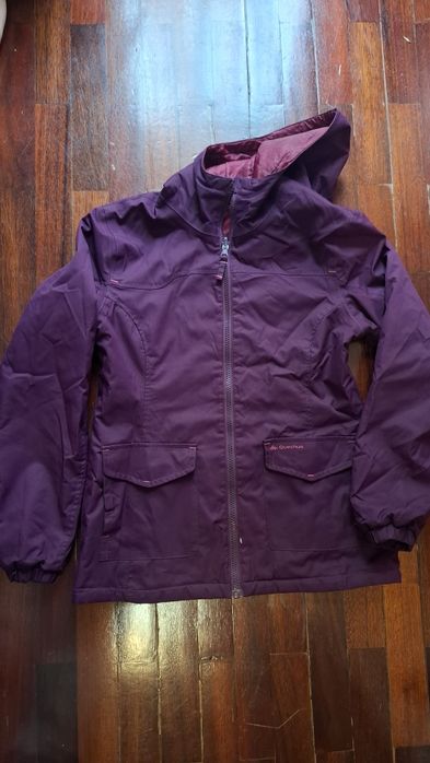 Casaco chuva Quechua roxo 2 lados Tam. 12