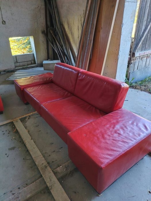 Komplet wypoczynkowy skórzany sofa  + fotel.