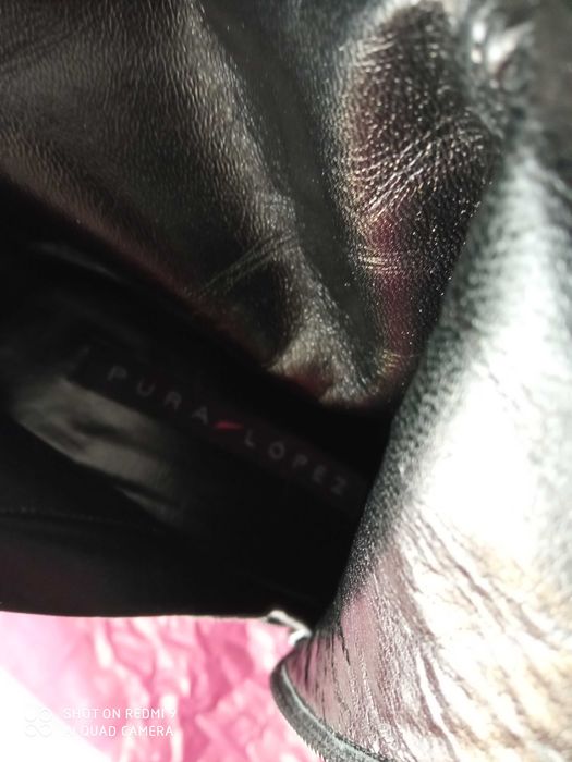 Botas pretas de pele Pura Lopez