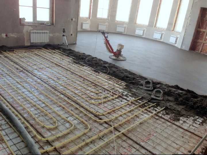 Машинная стяжка пола 80 грн.Машинная штукатурка стен Полусухая стяжка