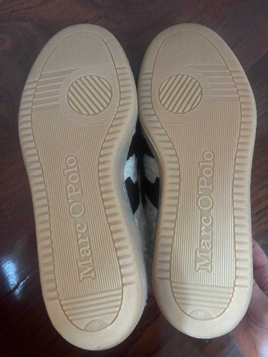 Ténis sapatilhas femininos Marc O'Polo em bege com castanho,tamanho 39