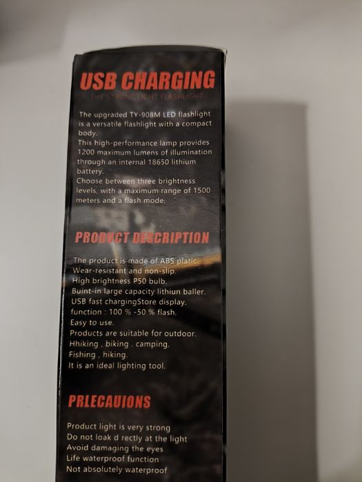 Lanterna com bateria recarregável