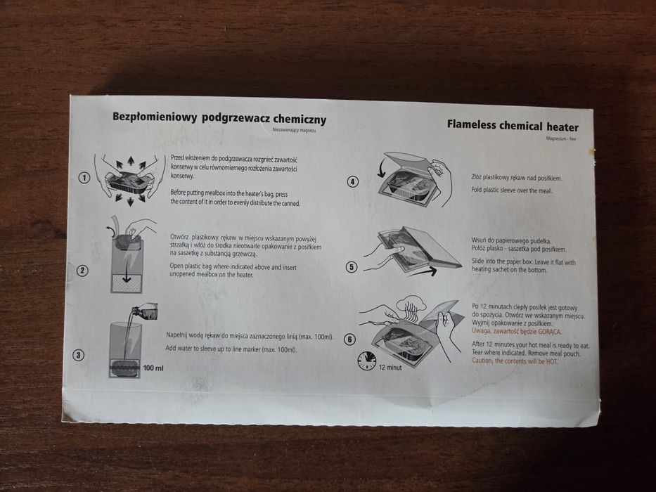 Speedy Hot Single – Chemiczny Podgrzewacz do Posiłków Bez Ognia / Surv