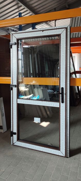 DRZWI Kacprzak 90x200 Drzwi ZEWNĘTRZNE PCV Sklepowe Orzech Lider OLX