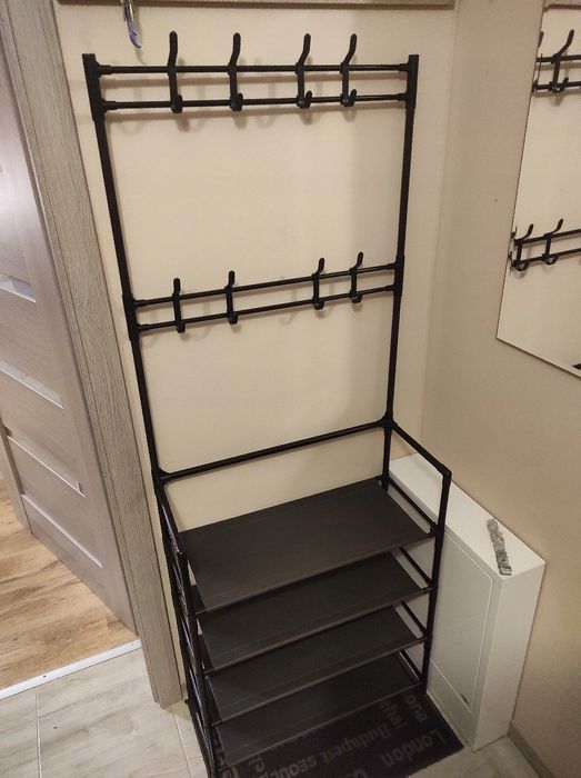 Szafa Wieszak na Ubrania Stojak na Buty Regał Garderoba Duża Półki